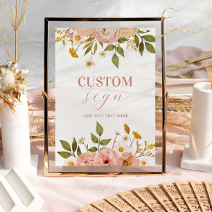 Poster Sinal Personalizado de Flores Boêmias