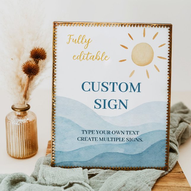 Poster Sinal Personalizado de Primeiro Trilha Azul em Tor (Criador carregado)