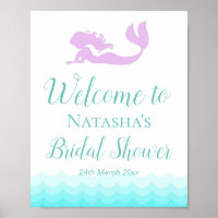 Sinal personalizado de sereia e ondas 8x10"