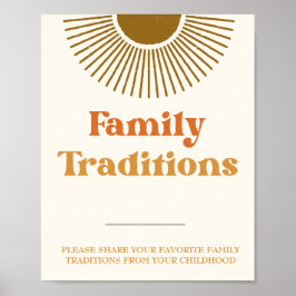 Poster Sinal Personalizado de Tradições Familiares do Sol