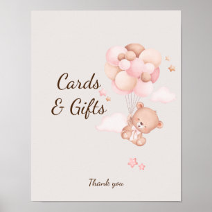 Poster Sinal Personalizado do Chá de fraldas Bear Bear Ro
