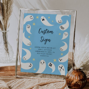 Poster Sinal personalizado do Chá de fraldas fantasma