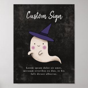 Poster Sinal personalizado do Chá de fraldas Fantasma da 