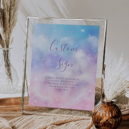 Poster Sinal Personalizado do Chá de panela da Nuvem do D