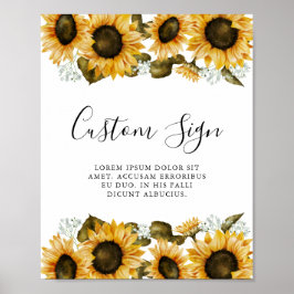 Poster Sinal Personalizado do Partido Sunflower