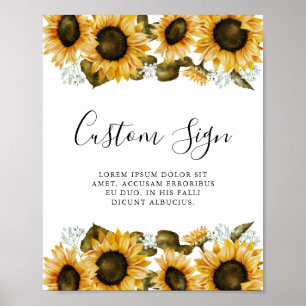 Poster Sinal Personalizado do Partido Sunflower