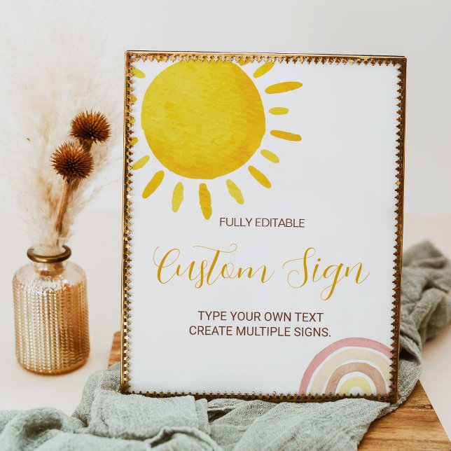 Poster Sinal personalizado do primeiro aniversario Sunshi (Criador carregado)