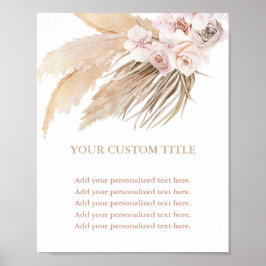 Poster Sinal personalizado do tema do deserto do pasto