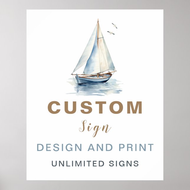 Poster Sinal personalizado náutico para embarcação de nav (Frente)