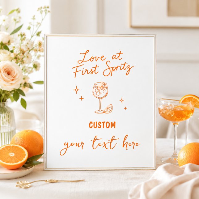 Poster Sinal personalizado para chá de noiva Spritz desen (Criador carregado)