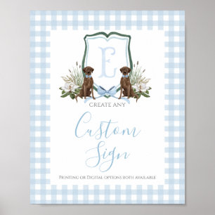 Poster Sinal Personalizado para Chás de Bebê do Menino Az