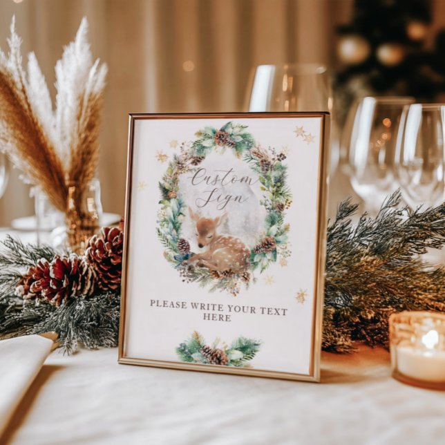 Poster Sinal Personalizado para Chás de Bebê Floresta de  (Criador carregado)