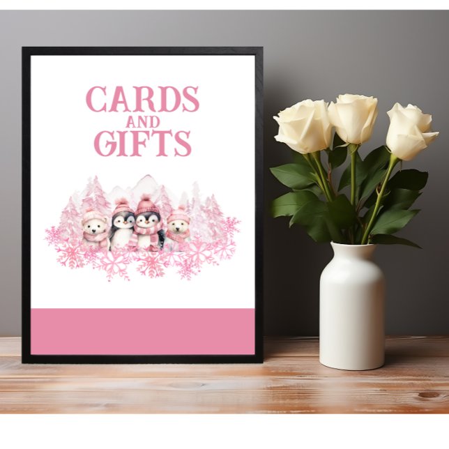 Poster Sinal Pink Winter ONEderland Cards and Gifts (Criador carregado)