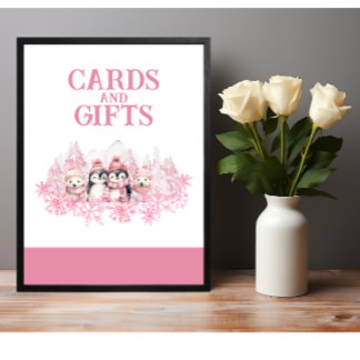 Poster Sinal Pink Winter ONEderland Cards and Gifts