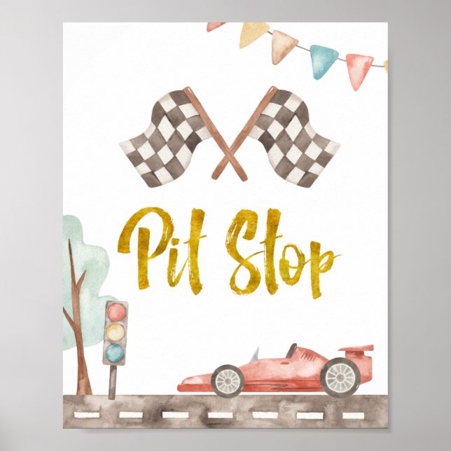 Poster Sinal Pit Stop Racing (Frente)