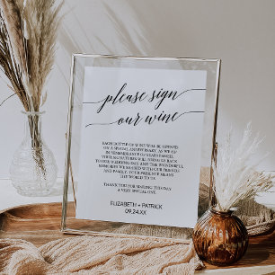 Poster Sinal preto elegante da caligrafia nosso sinal do