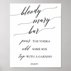 Poster Sinal preto elegante do bar do Bloody Mary da