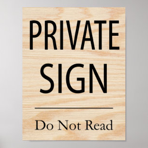 Poster Sinal Privado Não Ler