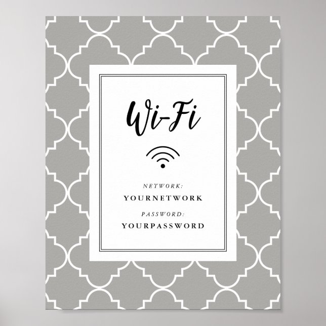 Poster Sinal Quatrefoil Wifi (Frente)