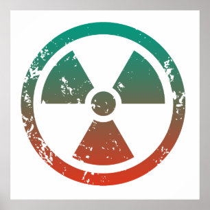 Poster Sinal radioativo nuclear