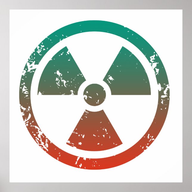 Poster Sinal radioativo nuclear (Frente)