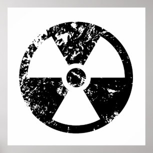 Poster Sinal radioativo nuclear
