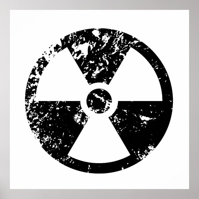 Poster Sinal radioativo nuclear (Frente)