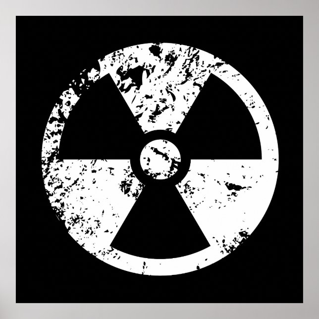 Poster Sinal radioativo nuclear (Frente)