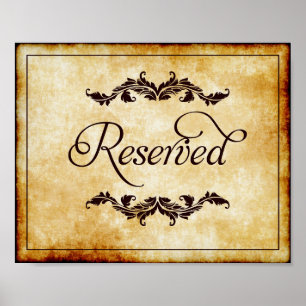 Poster Sinal reservado do roteiro do pergaminho que
