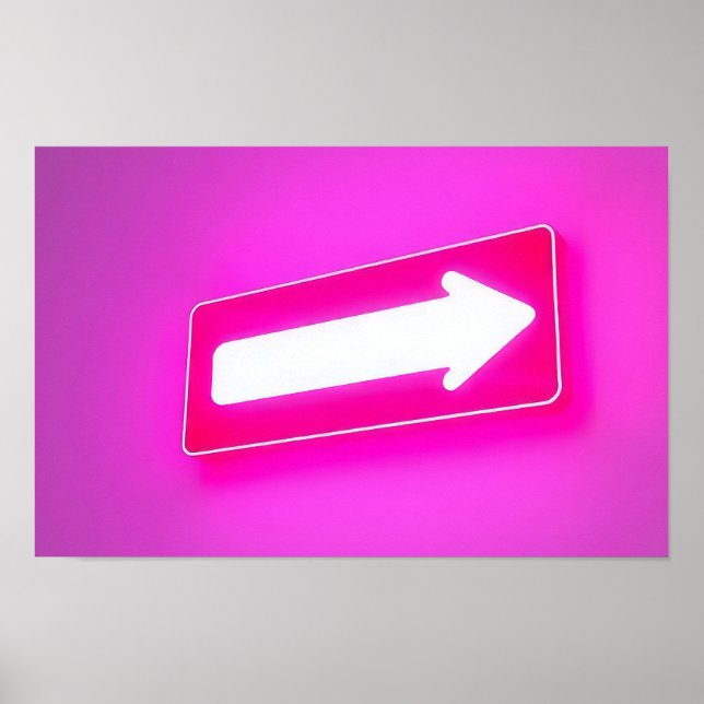 Poster Sinal roxo indicando o caminho certo (Frente)