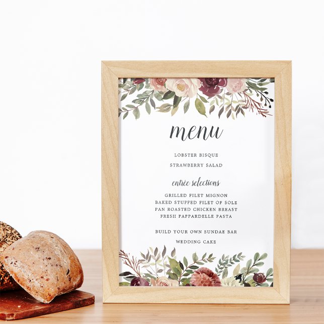 Poster Sinal Rustic Bloom Menu (Criador carregado)