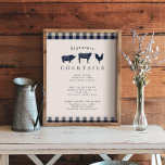 Poster Sinal Rustic Blue Xadrez Signature Wedktail Sinal<br><div class="desc">Sinal Rustic Blue Xadrez Signature Wedktail Sinal</div>