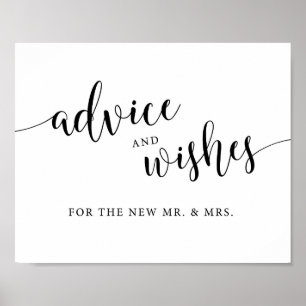 Poster Sinal Rustic Wedch Advice and Wish Sign