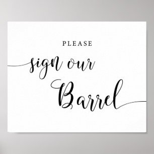 Poster Sinal Rustic Weding Sinal Barrel Guestbook