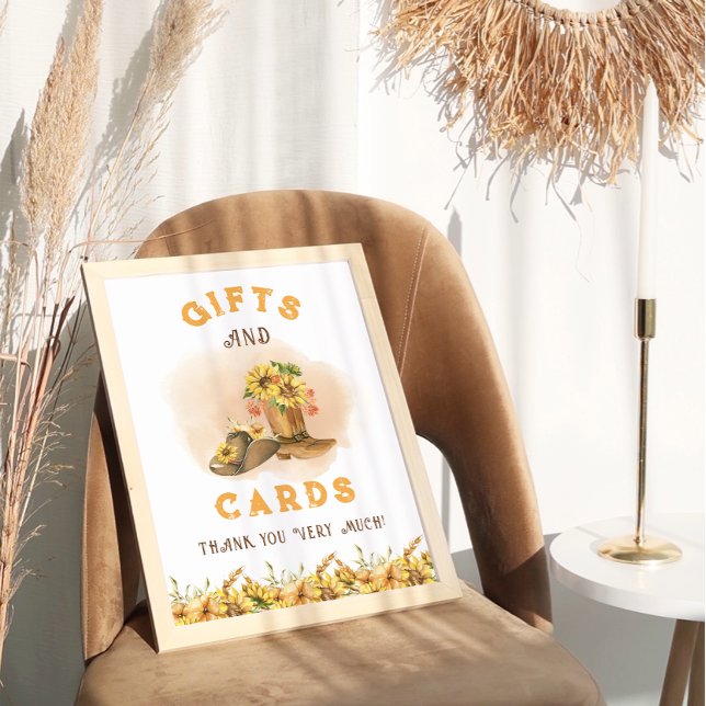 Poster Sinal Rustic Western Rodeo Chá de fraldas Gifs (Criador carregado)