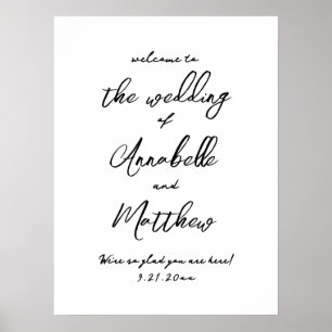 Poster Sinal Simples de Boas-vindas de Casamento Whimsica