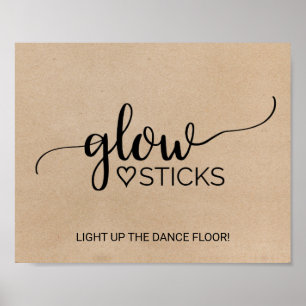 Poster Sinal Simples Faux Kraft Calliografia com Vidros
