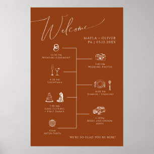 Poster Sinal Timeline de Casamento do Deserto Whimsical