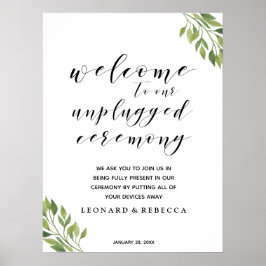 Pôster Sinal verde de cerimônia desplugada caligrafia