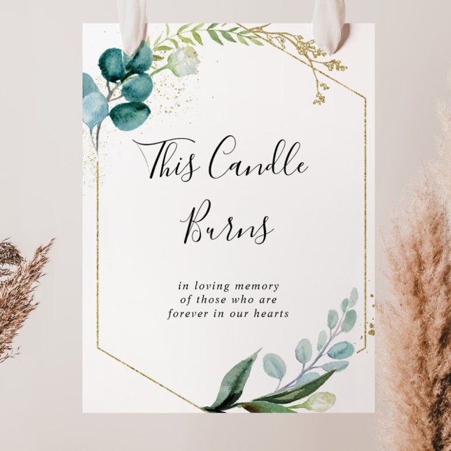 Poster Sinal Verde Tropical Floral Dourado Esta Vela Quei (Criador carregado)