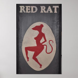 Poster Sinal vermelho do bar do rato