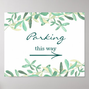 Poster Sinal Wedding mediterrâneo do estacionamento