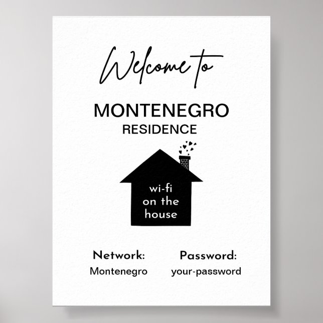 Poster Sinal Wi-Fi personalizado (Frente)