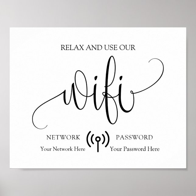 Poster Sinal WiFi minimalista moderno (Frente)