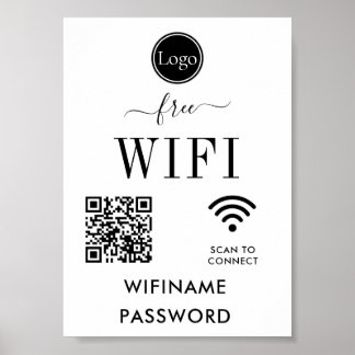 Poster Sinal WiFi personalizado de decoração de casamento