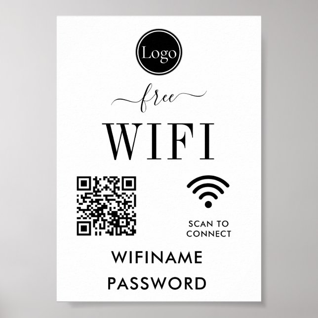 Poster Sinal WiFi personalizado de decoração de casamento (Frente)