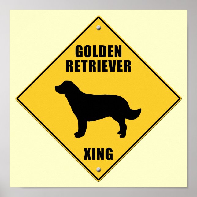 Pôster Sinal XING (ouro Retriever Crossing) (Frente)