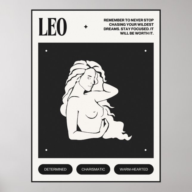 Poster Sinal Zodiac Leo (Frente)