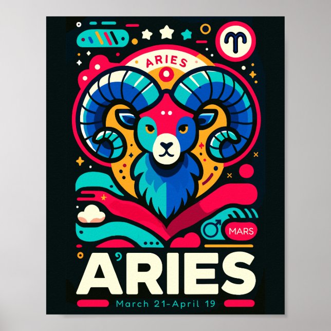 Poster Sinal Zodiac - Série Aries (Frente)