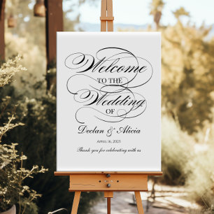 Poster Sinalização de boas-vindas do casamento: caligrafi